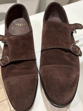 Windsor. Brown Suede Double Monk Strap Oxfords size 8